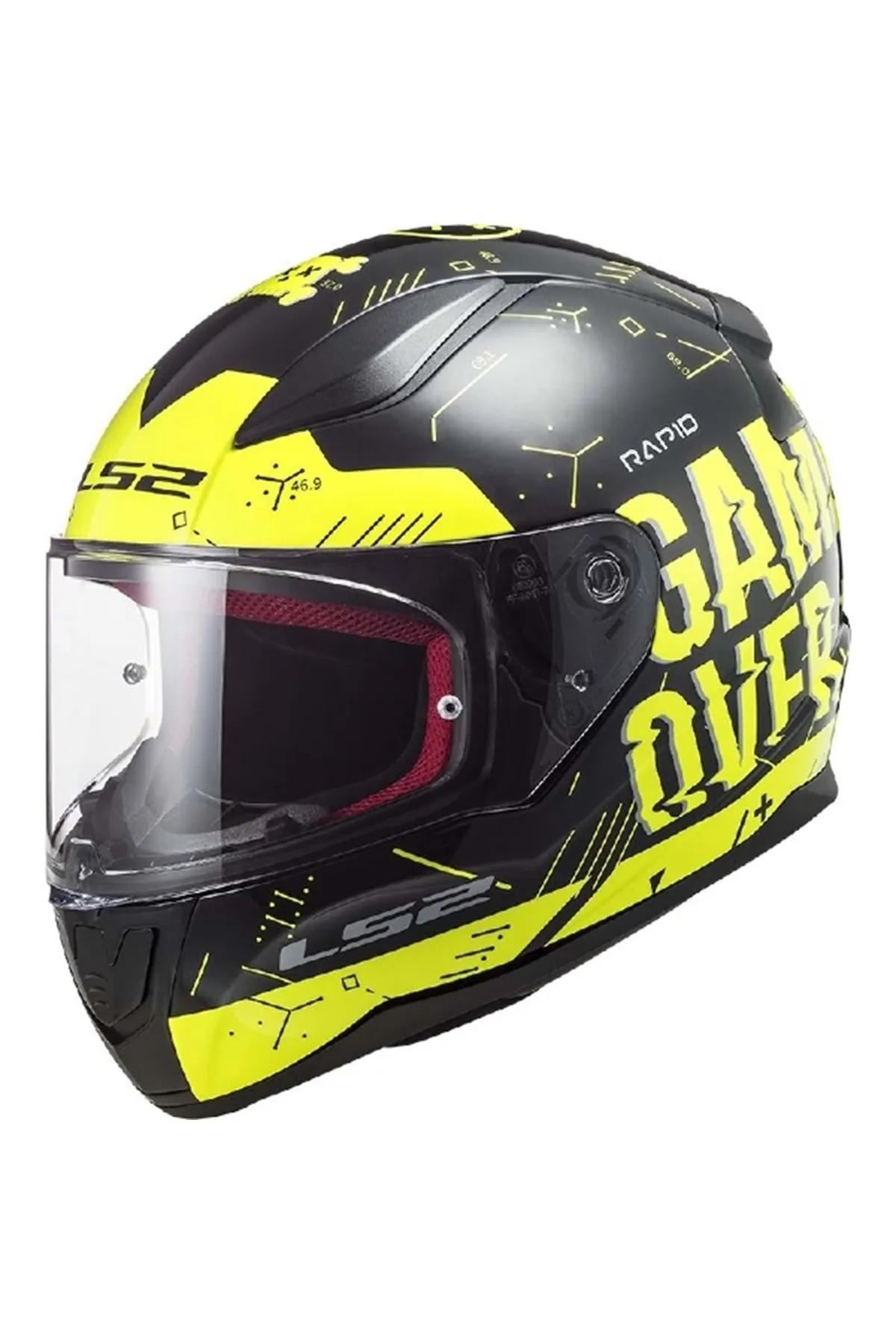 LS2 RAPID PLAYER NEON SARI-SİYAH KASK